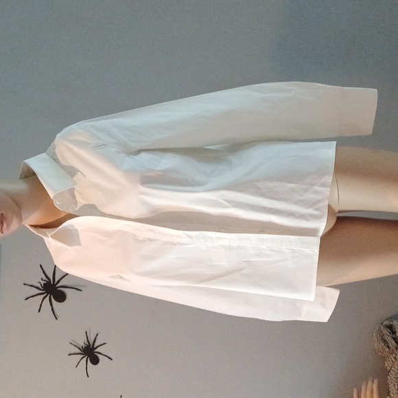 🔥🔥🔥Universal Standard white cotton & elastane button down blouse 4XS - Picture 3 of 14